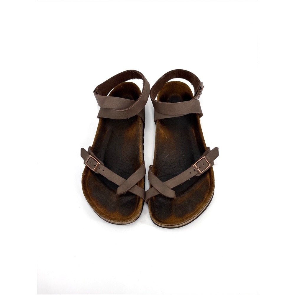Birkenstock Brown Leather Ankle-Strap Sandals